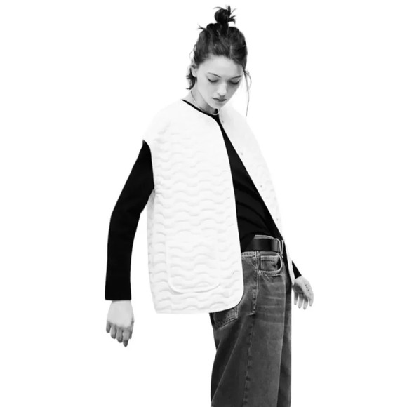 ZARA | Ecru | PADDED VEST - Picture 6 of 11